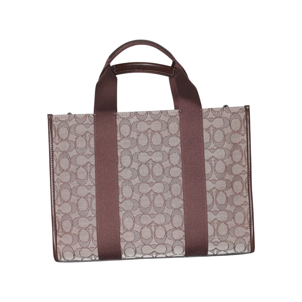 Coach Smith Tote Bag In Signature Jacquard / Silver / Oak / Maple Brown - Picture 3 of 12